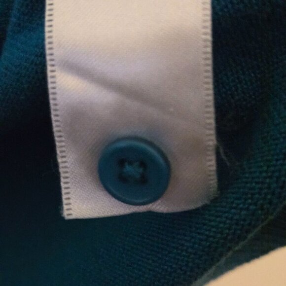 Coldwater Creek Silk Cotton Blend 3/4 Sleeve Teal Cardigan Sweater Size M - Picture 4 of 4